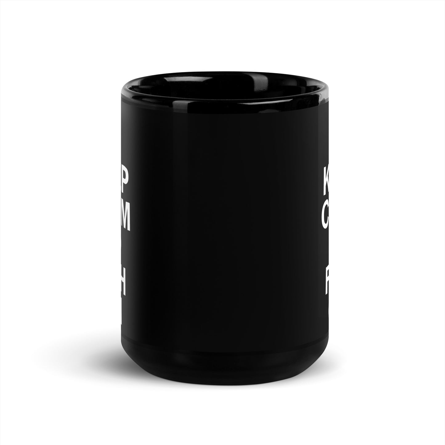 "Keep Calm And Fish On" - Black Glossy Mug