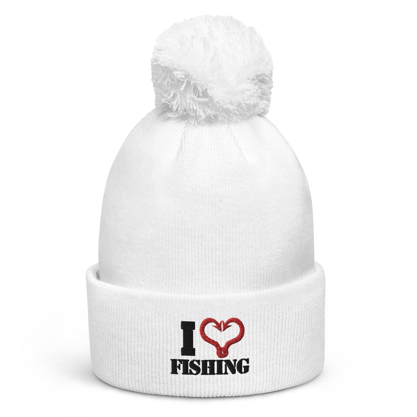 "I love Fishing" - Pom pom beanie