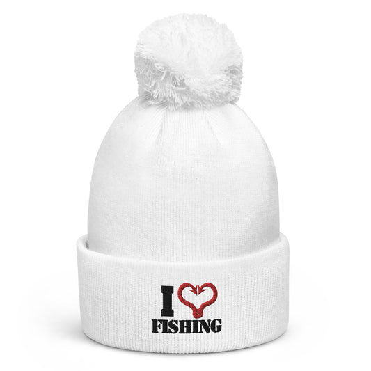 "I love Fishing" - Pom pom beanie