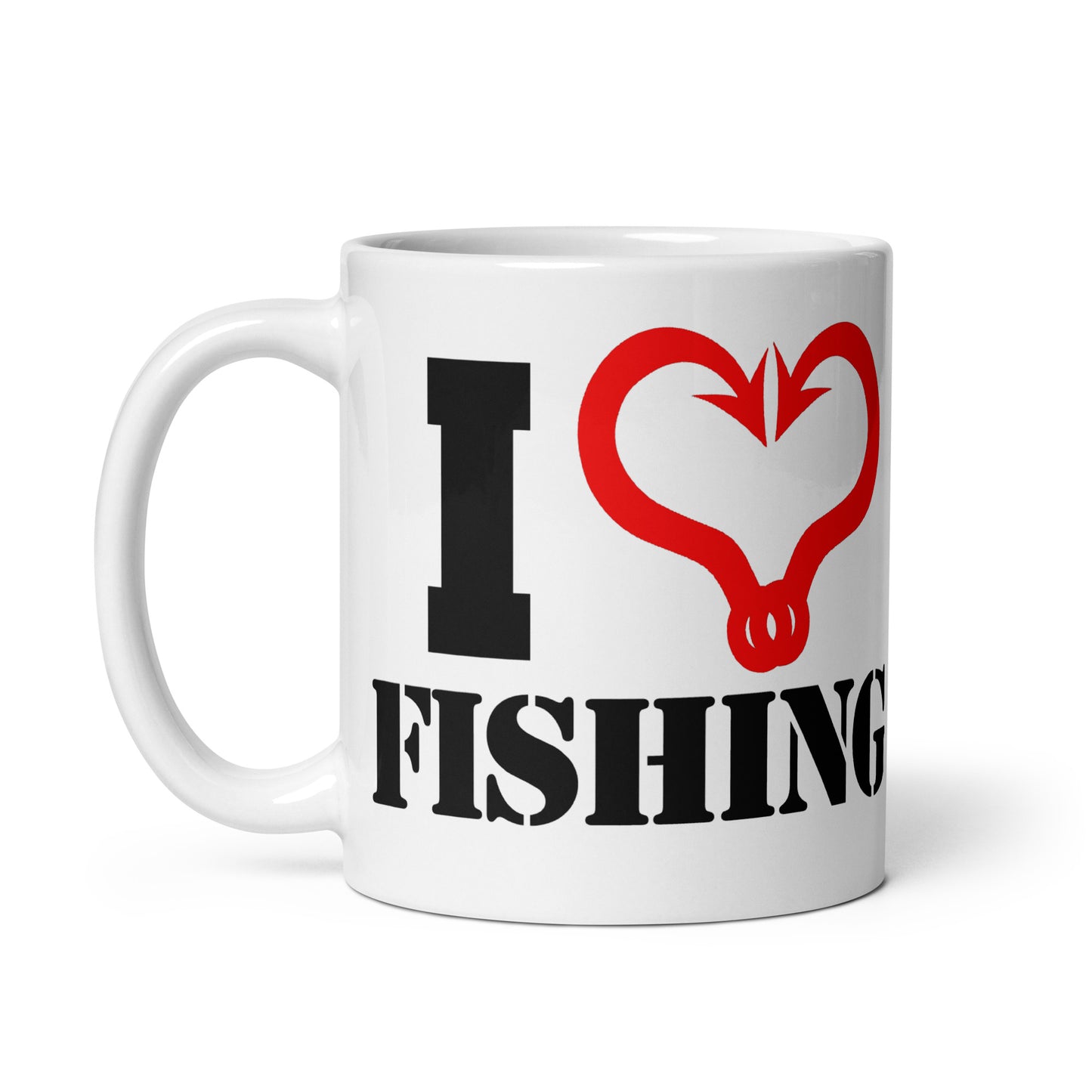 "I Love Fishing" - White glossy mug