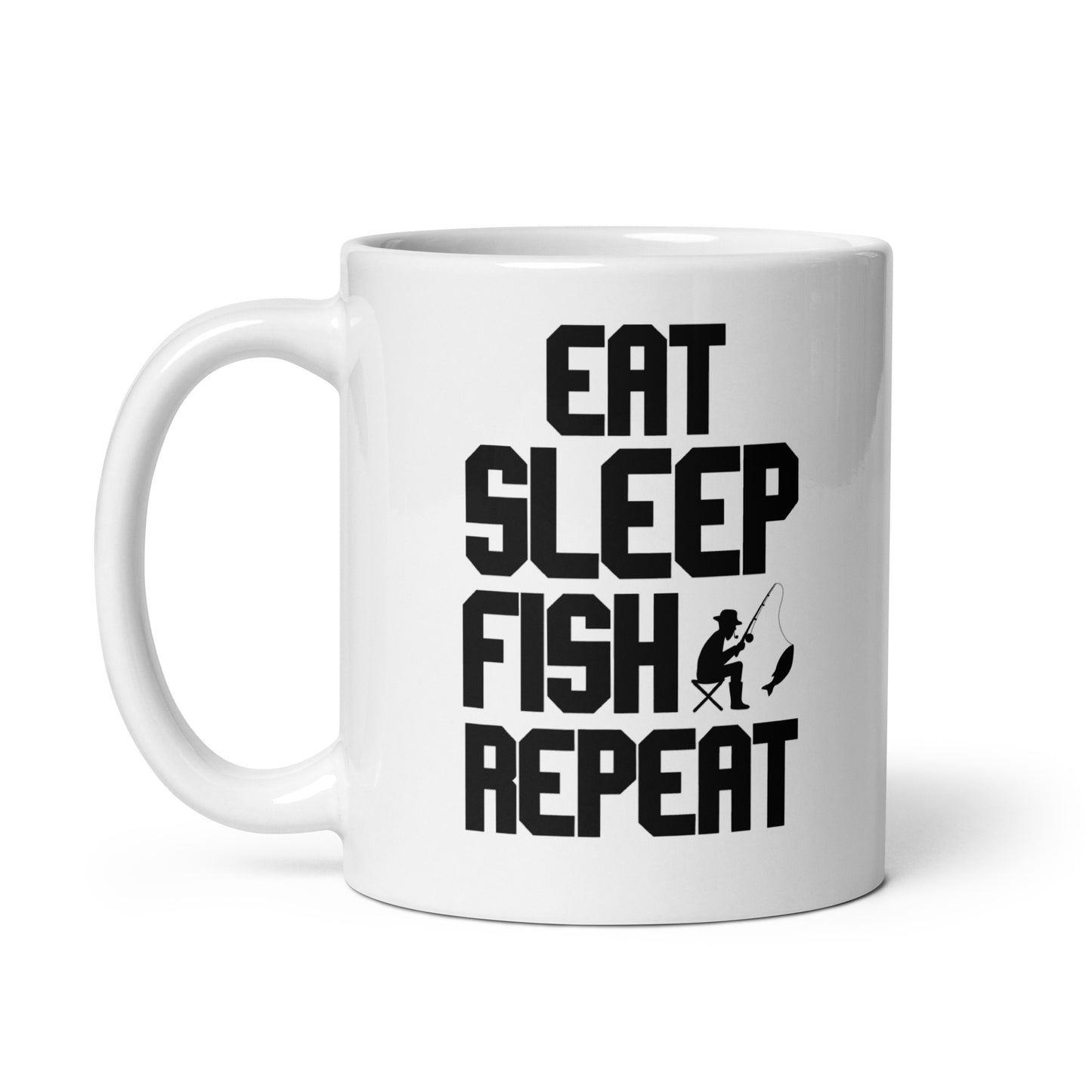 "Eat Sleep Fish" - White glossy mug