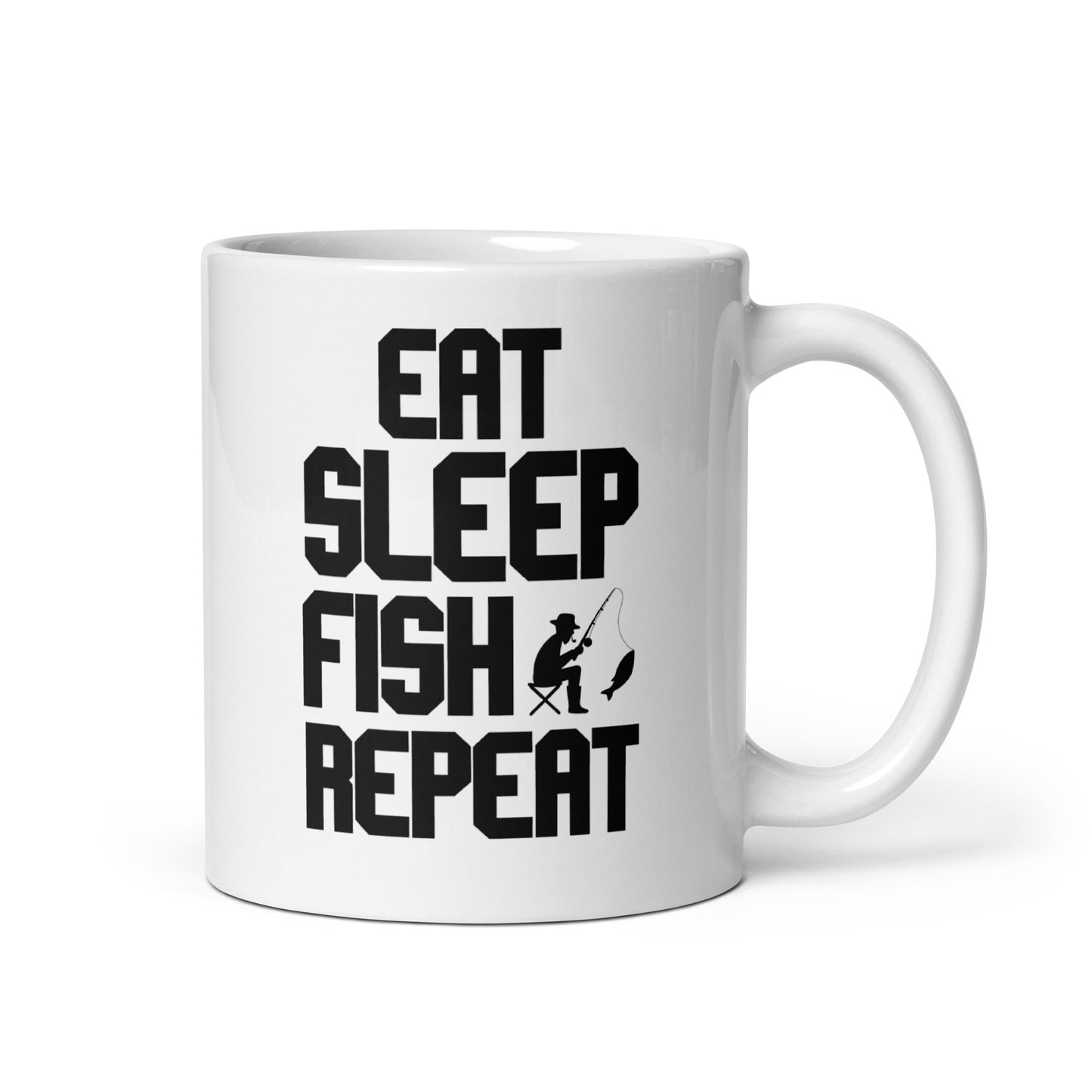 "Eat Sleep Fish" - White glossy mug