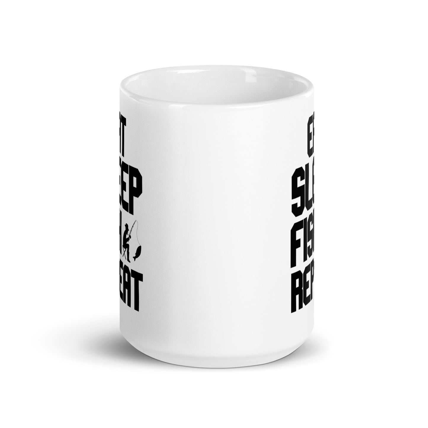 "Eat Sleep Fish" - White glossy mug