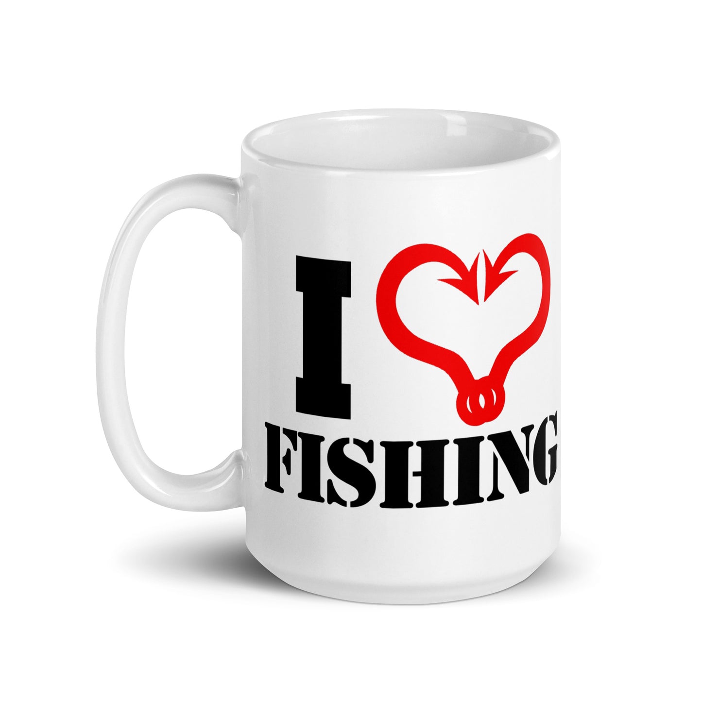 "I Love Fishing" - White glossy mug