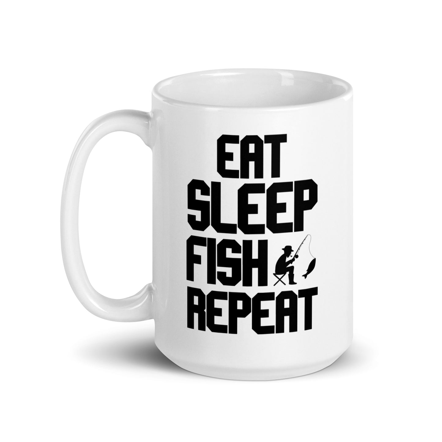 "Eat Sleep Fish" - White glossy mug