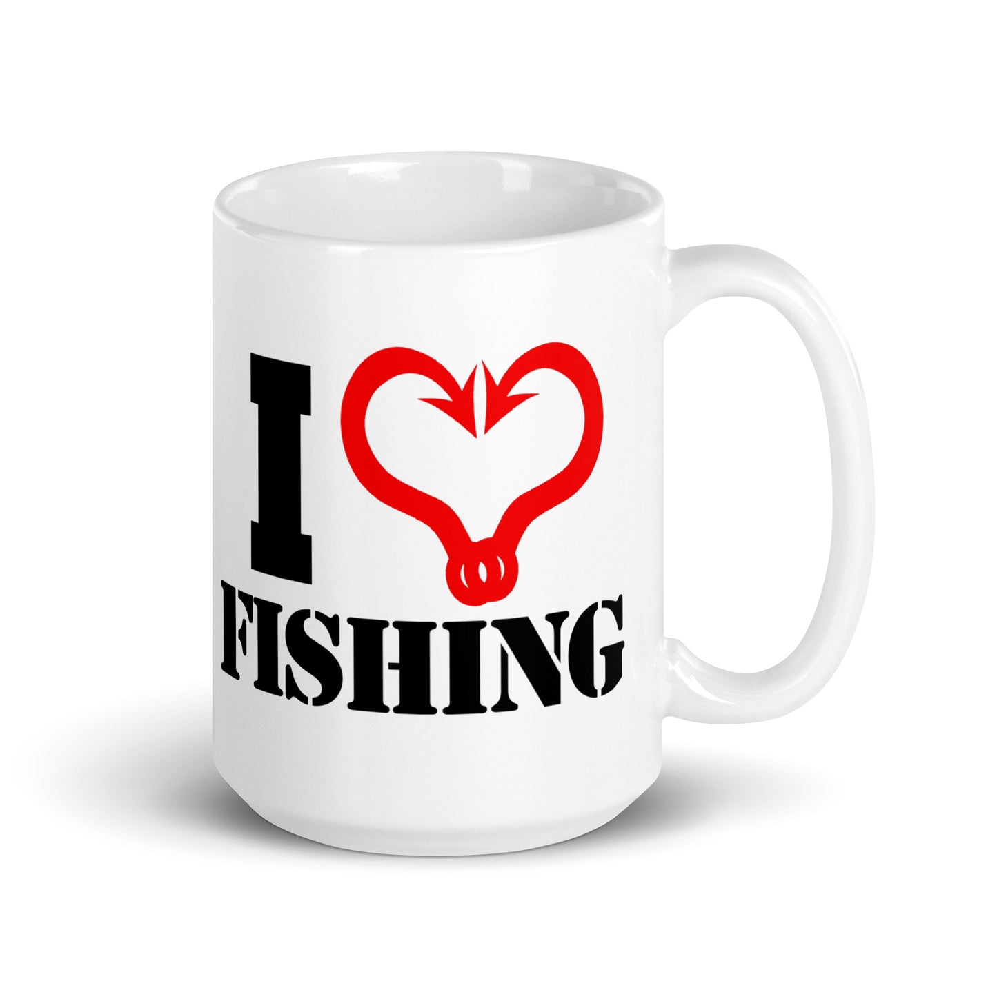 "I Love Fishing" - White glossy mug