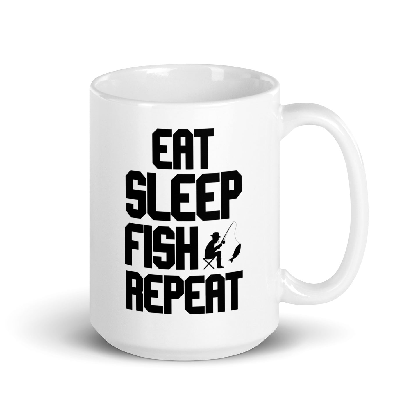 "Eat Sleep Fish" - White glossy mug